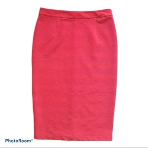 Pink Textured Midi Skirt